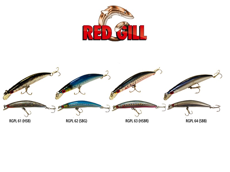 Red Gill Swinging Minnow (Length: 90mm, Weight: 8g, Model: RGPL64-SBB, Pack: 1pcs)